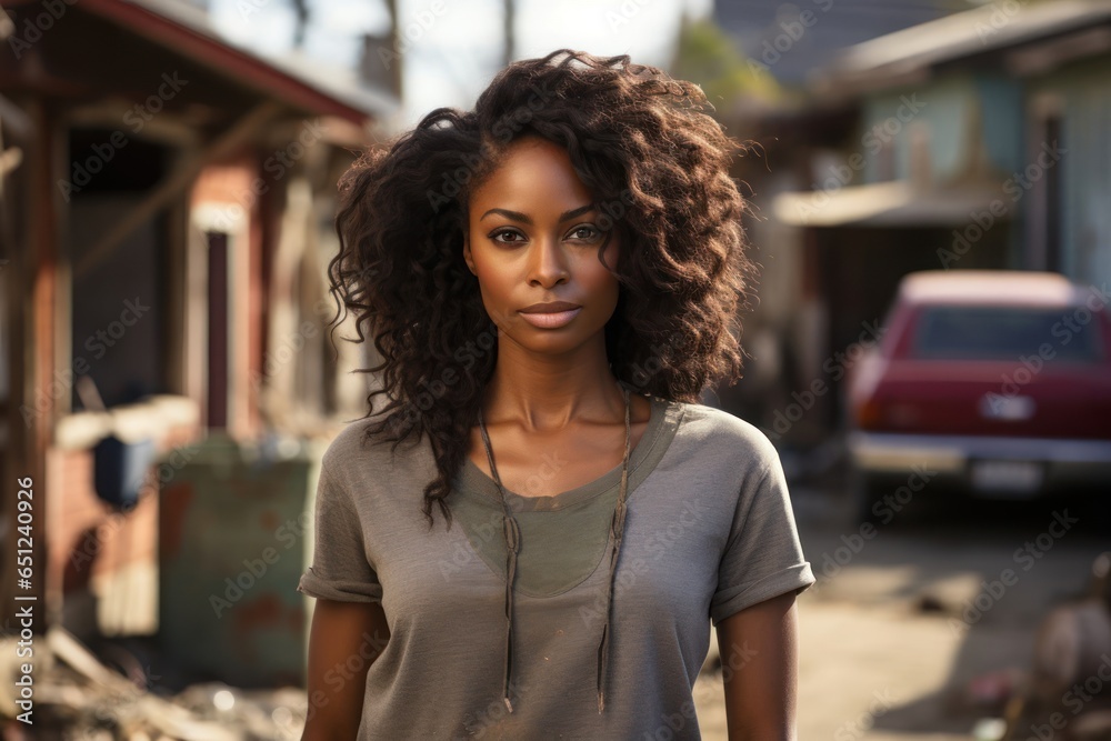 Black Female Social Worker Employee Employment Work Environment Background Generative AI