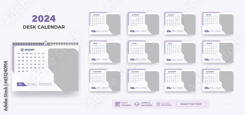 Desk Calendar 2024 or Corporate Business Plan Desk Calendar 2024