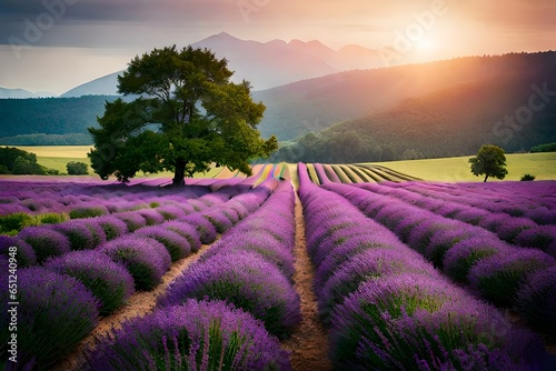 lavender field at sunset © Zain