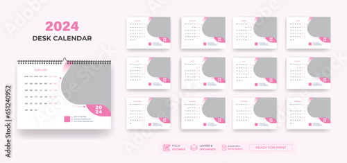 Desk Calendar 2024 or Corporate Business Plan Desk Calendar 2024