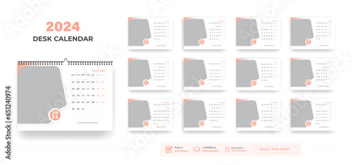 Desk Calendar 2024 or Corporate Business Plan Desk Calendar 2024