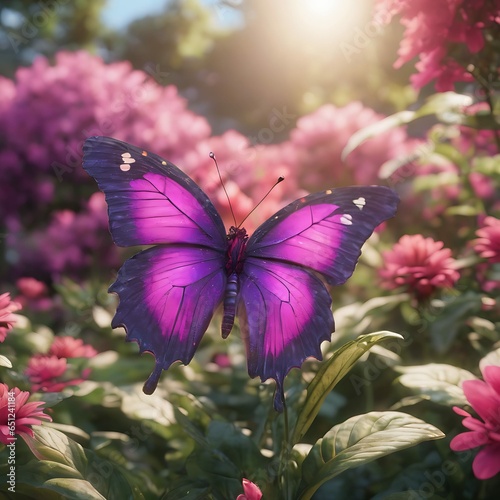 A Colorful Butterfly with soft Sunlight