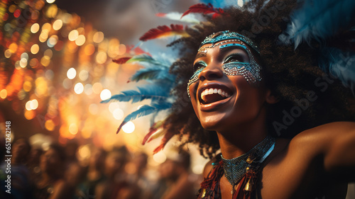 Rio Carnival (Brazil): Rio Carnival is one of the largest and most famous festivals in the world.Generative AI. © JKLoma