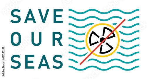 Save our seas and oceans. Horizontal banner, poster.
