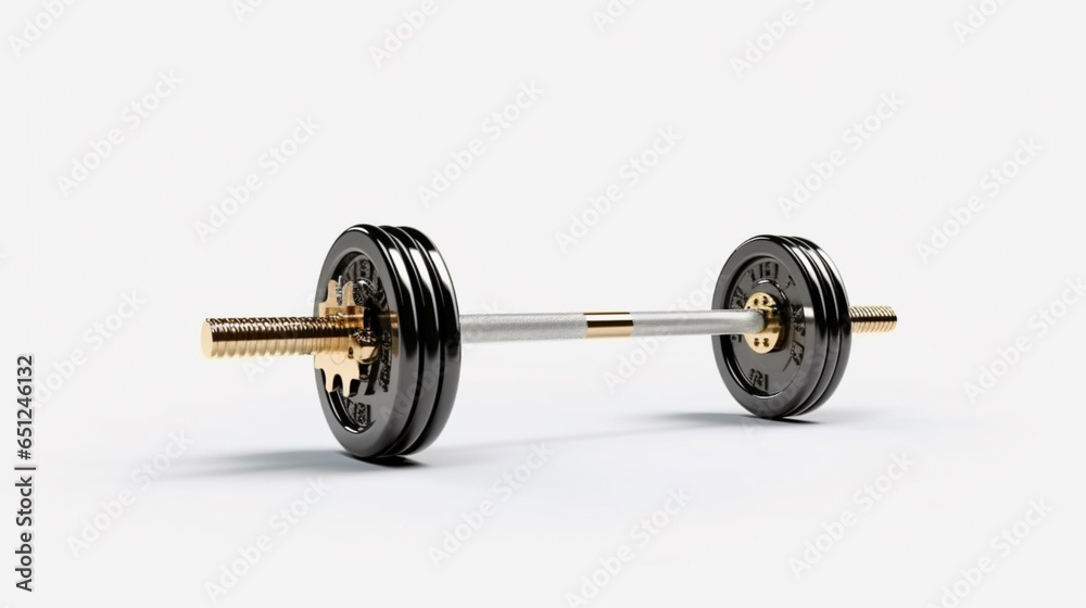Fototapeta premium Barbell realistic 8k isolate white background.Generative AI