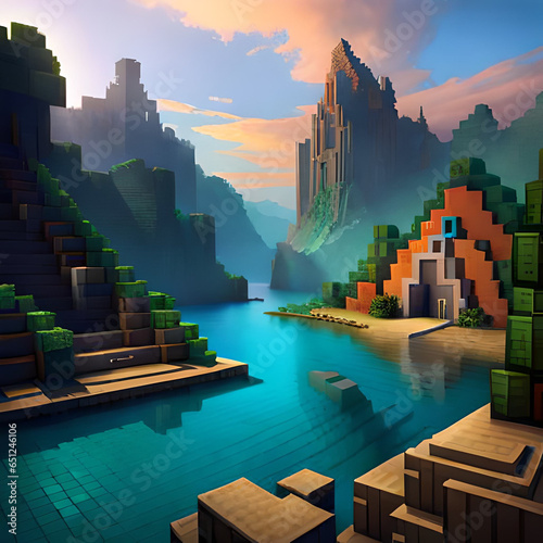 Beneath the Waves: Exploring the Colorful Coral Caverns in Minecraft photo