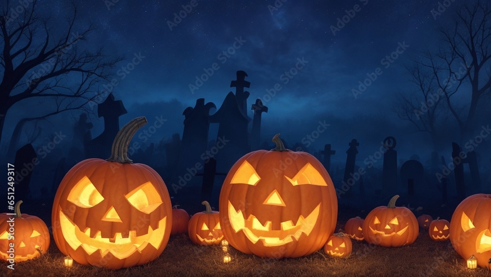 halloween background with pumpkin