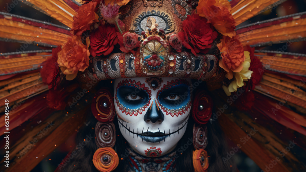 Portrait of a Beautiful Woman Día de los Muertos, Day of the Dead festival