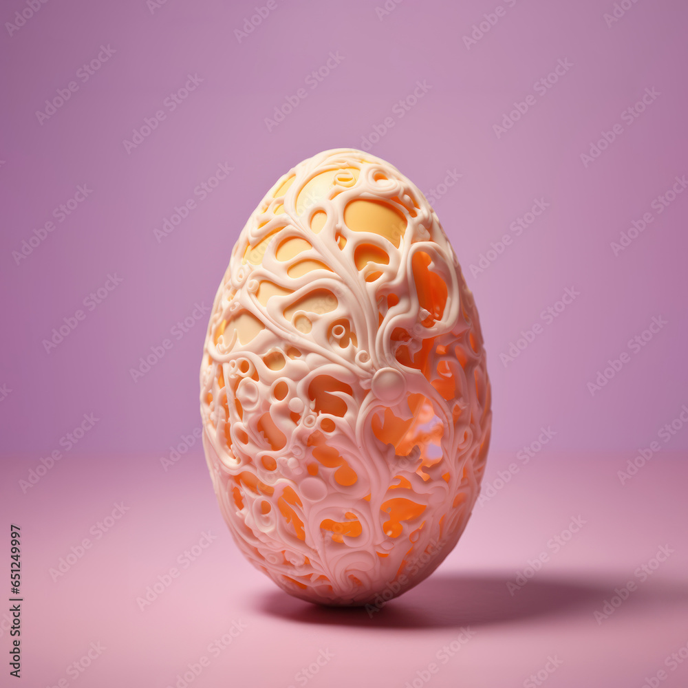 The yolk in the eggshell carved into beautiful organic shapes. The yolk in the eggshell carved into beautiful organic shapes.