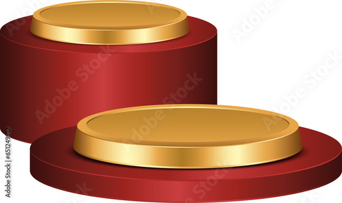 Round gold and red color poduim for chinese new year. photo