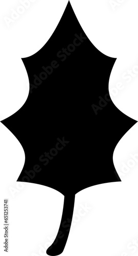 Tree leaf, manually traced and highly detailed vector silhouette