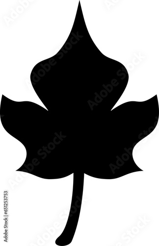 Tree leaf, manually traced and highly detailed vector silhouette