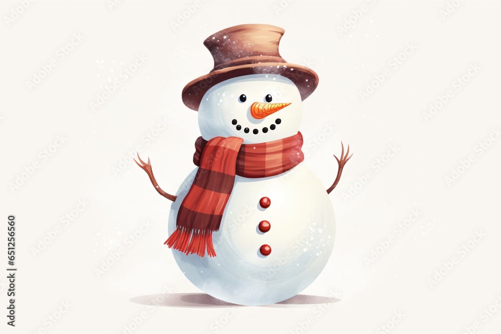 Snowman vector isolated on a plain background