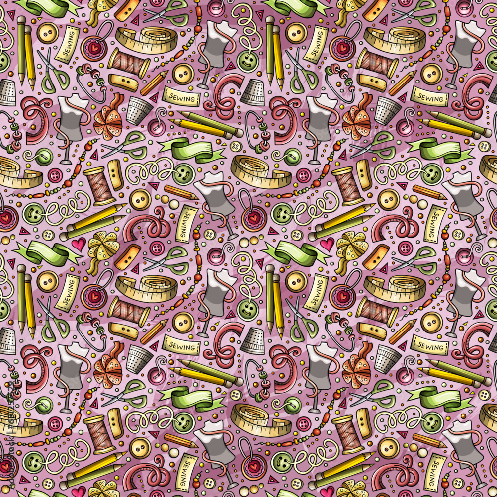 Obraz premium Handmade doodles seamless pattern.