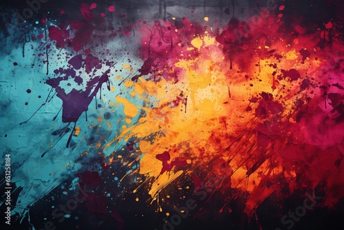 Graffiti-Inspired Grunge Texture Background with Vibrant Urban Street Art Colors and Expressive Spray-Painted Elements