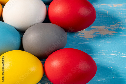 eggs painted in different colors to symbolize the passage of Christian Easter