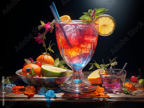 Vibrant and Colorful Cocktail