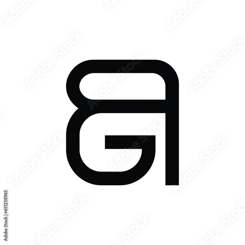GR, RG, ER Alphabet Text Font Innovative Typography Icon Graphic Logo Design in Black Color Font on White Background Vector