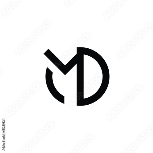 CMD, MD Alphabet Text Font Innovative Typography Icon Graphic Logo Design in Black Color Font on White Background Vector