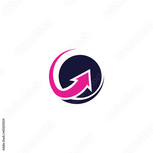 Arrow in Circle Vector Logo Template