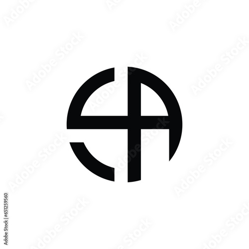 SA, AS Alphabet Text Font Innovative Typography Icon Graphic Logo Design in Black Color Font on White Background Vector