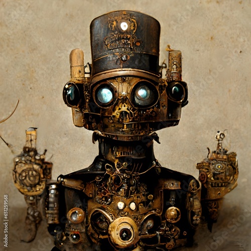 steampunk robot very detailed 