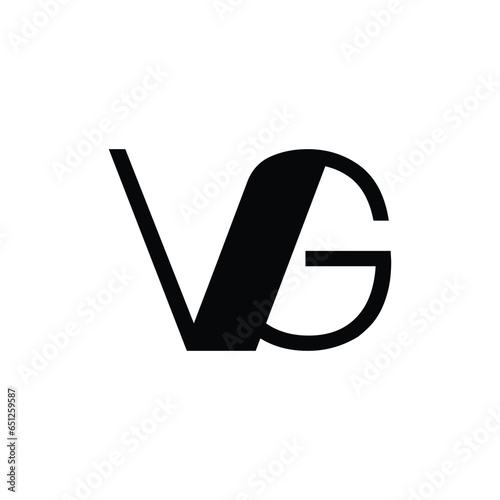 VG, GV Alphabet Text Font Innovative Typography Icon Graphic Logo Design in Black Color Font on White Background Vector