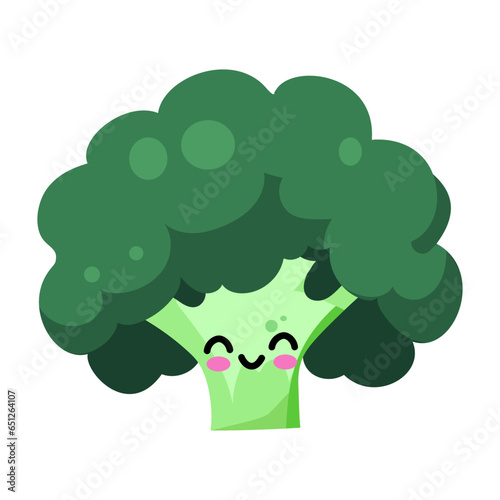 broccoli kawaii cute vector illustration healthy nutrition