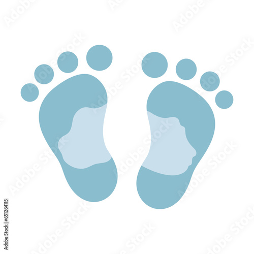 footprints, foot baby legs vector illustration