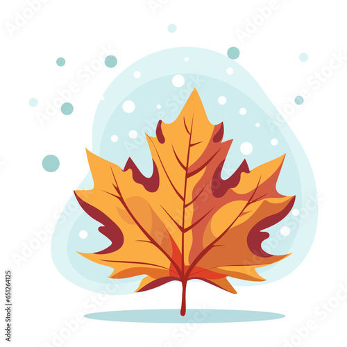 autumn leaf on winter background vector illustration