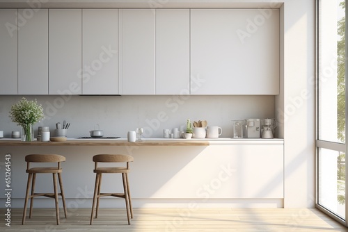 Aesthetic Kitchen Room Interior Design Created with Generative AI