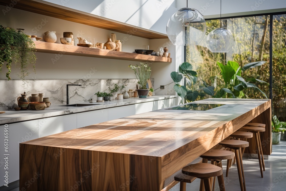 Aesthetic Kitchen Room Interior Design Created with Generative AI Stock ...