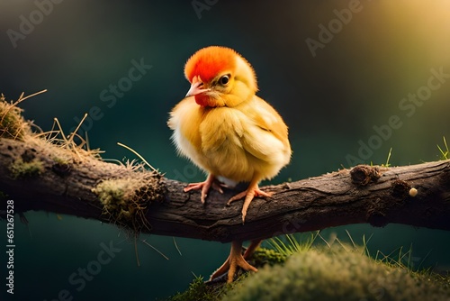 baby chicken ion the branch
