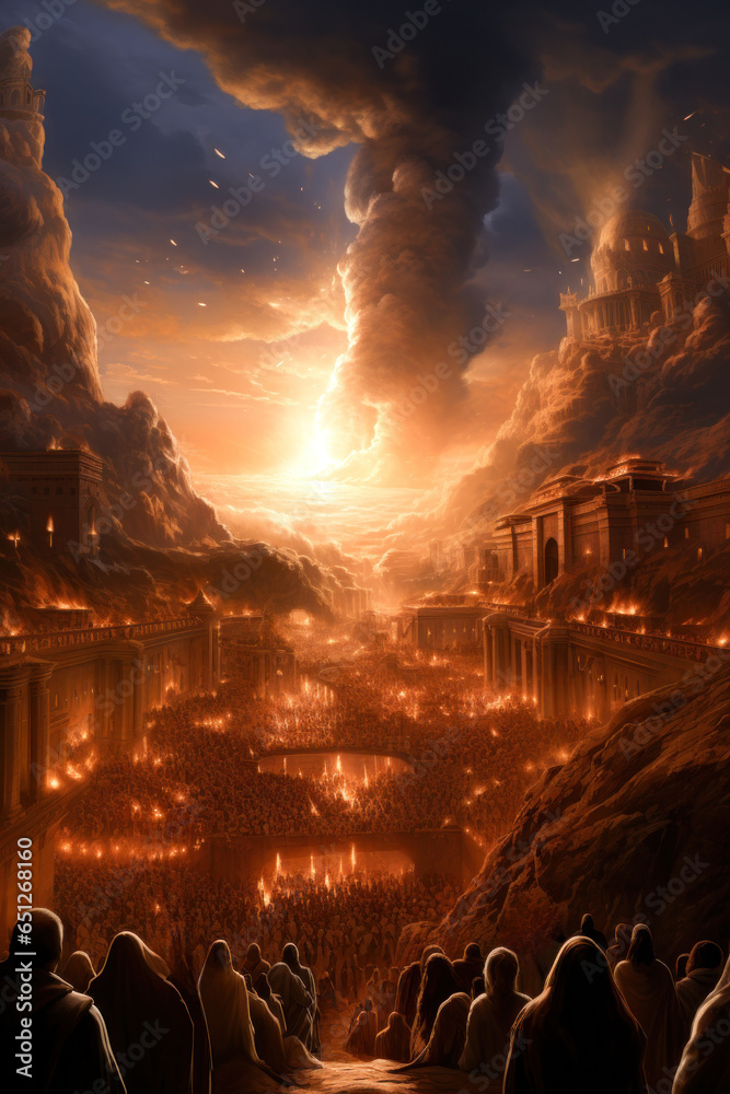 Final destruction of the earth Gods Judgment Day Bible prophecy apocalyptic environment Generative AI Illustration Final destruction of the earth Gods Judgment Day Bible prophecy apocalyptic environment Generative AI Illustration