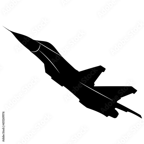 silhouette of fighter jet