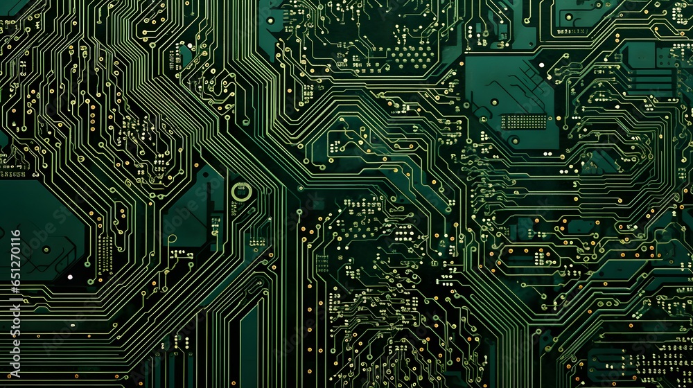 gros plan d'un circuit imprimé, généré par IA - obrazy, fototapety, plakaty 