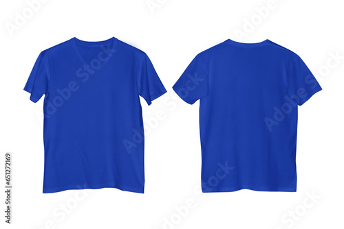 Royal Blue V Neck T-shirt Front and Back View