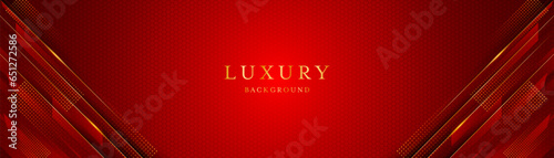 Red background with elegant golden lines, use for template or cover. Elegant premium red background. vector illustration	