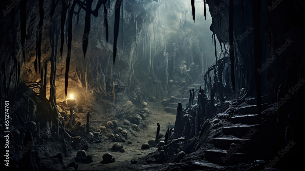 Fototapeta premium Ghoul's Lair in a Hidden Cave