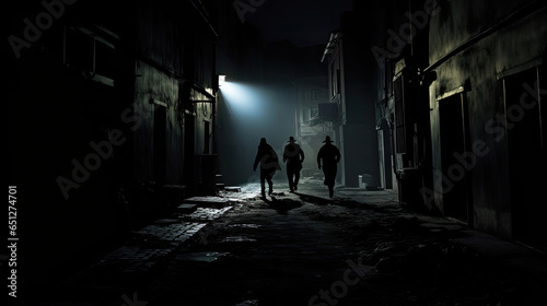 Shadowy Figures in a Dark Alley © javier
