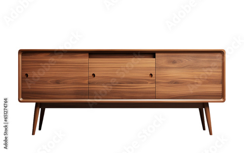Wooden Cabinet Furniture on a Clear Surface or Transparent Background.