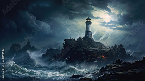 Haunted Lighthouse by the Sea