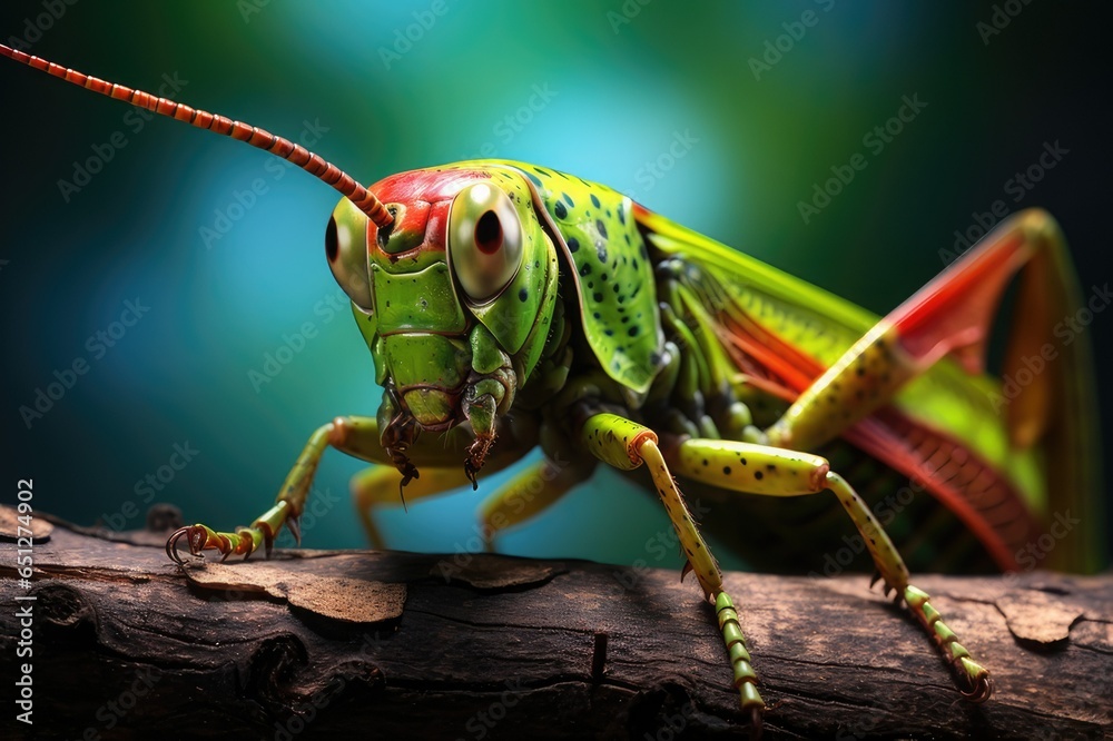 Green Grasshopper macro, maximum depth of field Green Grasshopper macro, maximum depth of field
