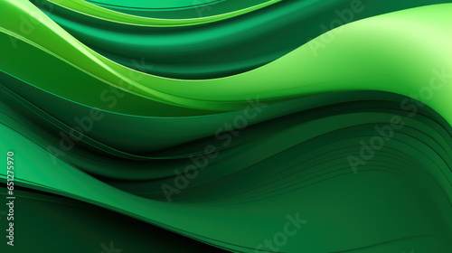 Flowing Green Wave Pattern on Minimalistic Abstract Background
