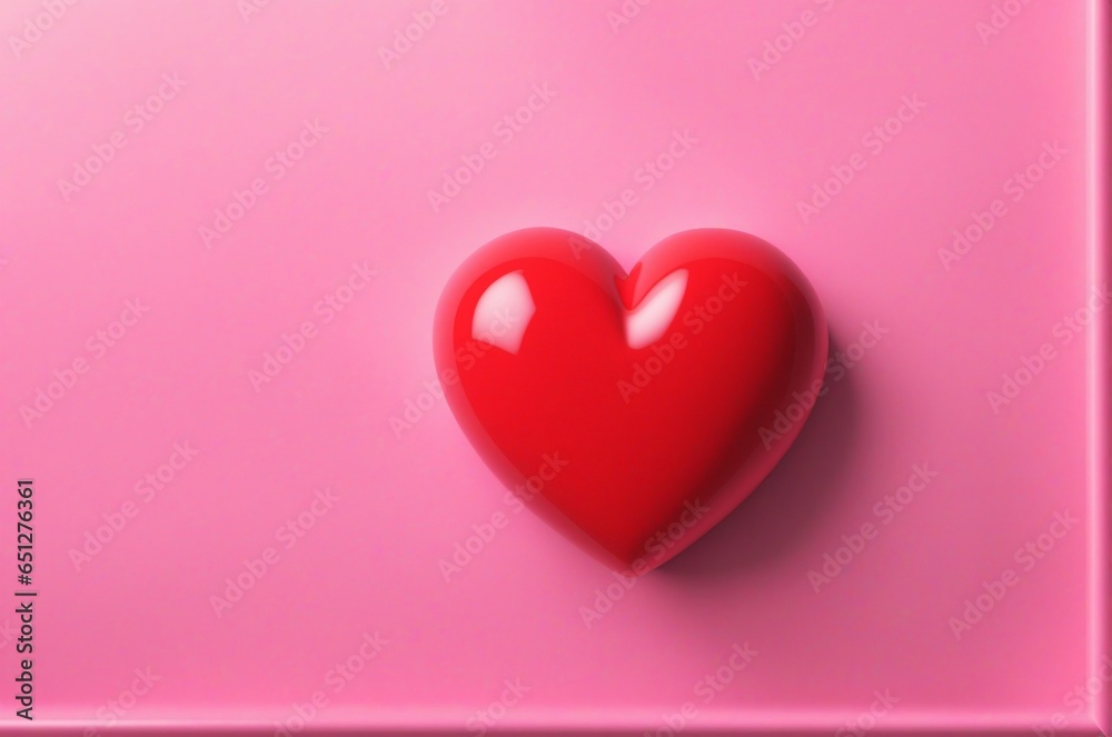 3D Red Heart Design Isolated on Pink Background for Graphic Enhancements. Includes 3D Rendering with Object Clipping Path.