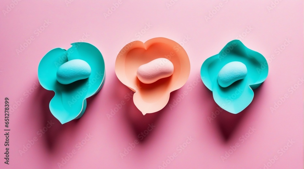 Fototapeta premium A visual symbolizing women's reproductive health, featuring a woman's hand cradling a paper cutout of a uterus on a pink backdrop. This image highlights the importance of awareness and education on co