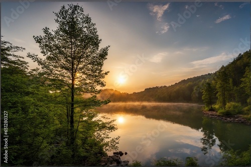 sunrise in the forest