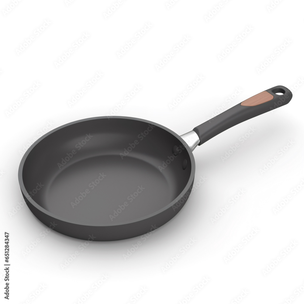 3D Frying Pan Icon: Essential Cooking Utensil Isolated on White Background 3D Frying Pan Icon: Essential Cooking Utensil Isolated on White Background
