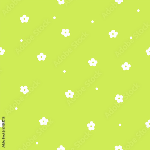 Seamless floral pattern, green background, texture
