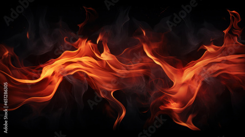 Flaming Creativity: Striking Fire Image on Dark Background - Graphic Design